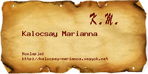 Kalocsay Marianna névjegykártya